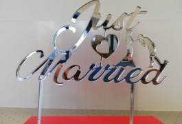 cake topper in plexiglass specchiato